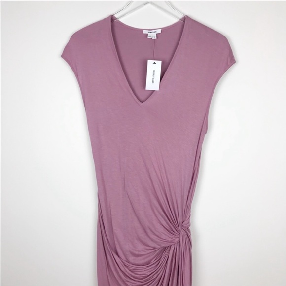 NWT Helmut Lang Magenta V-Neck Twisted Midi Dress - Picture 6 of 8